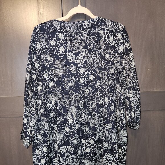 Blue Floral Dress Drop Waist - Picture 2 of 7